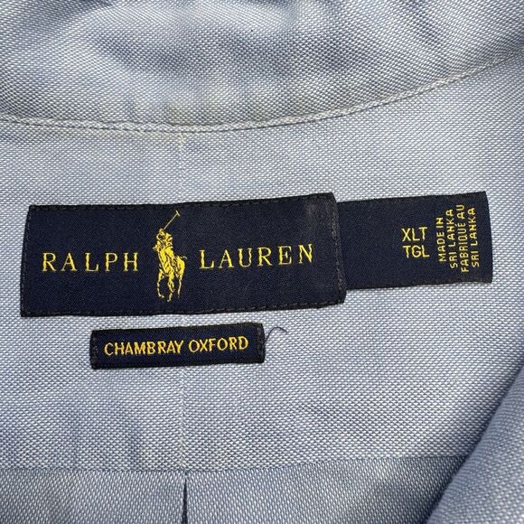 Polo Ralph Lauren Shirt Mens XLT Blue Chambray Oxford Button Down Casual - Picture 6 of 6